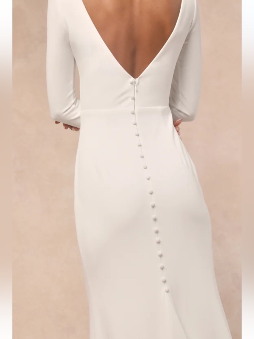 NWT Lulus Feeling of Forever White Long Sleeve Mermaid Maxi Dress - Picture 4 of 11